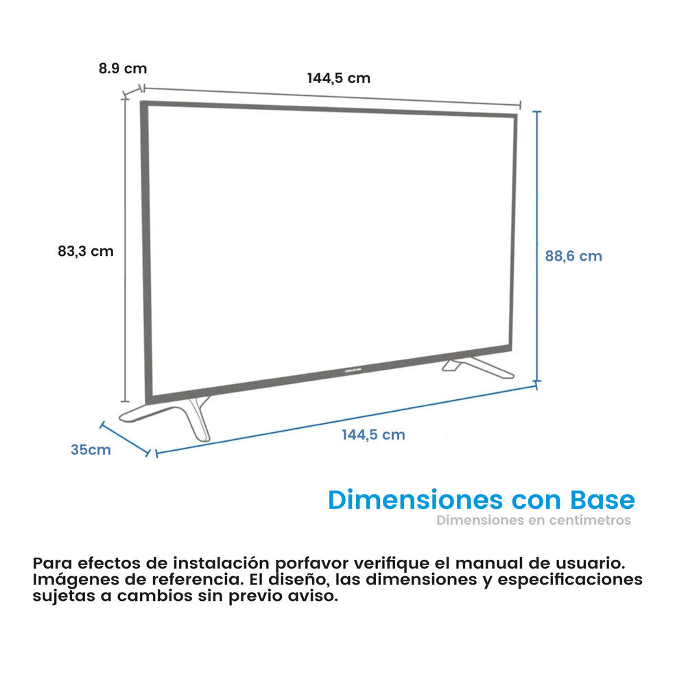 Televisor 65 Pulgadas Google TV Challenger, Color Negro
