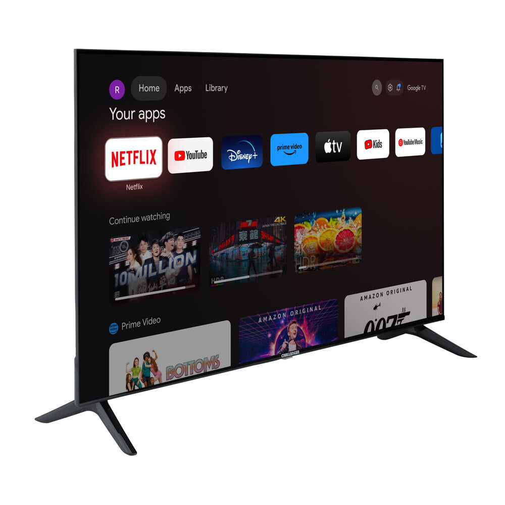 Televisor Challenger 40 Pulgadas Smart Google TV TG81, Color Negro