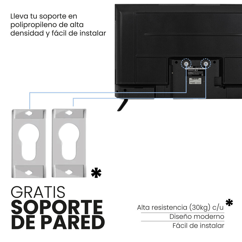 Combo Televisor Challenger 43 Pulgadas Smart Google + Minibar CR 121 Litros, Color Negro y Gris