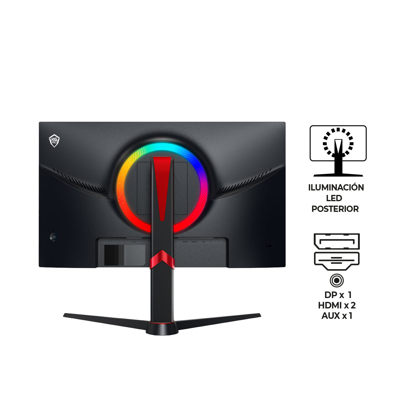 Combo Gamer , Wengue y Rojo, Incluye Escritorio bordo Rojo, Silla Gamer, Monitor Gamer