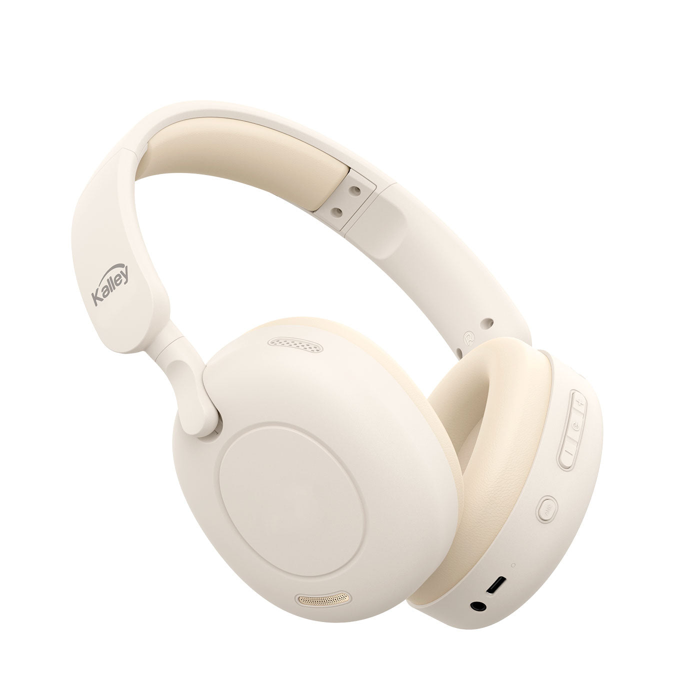Audífonos De Diadema Kalley Inalámbricos Bluetooth Over Ear K-Ac2 Cancelación De Ruido, Crema
