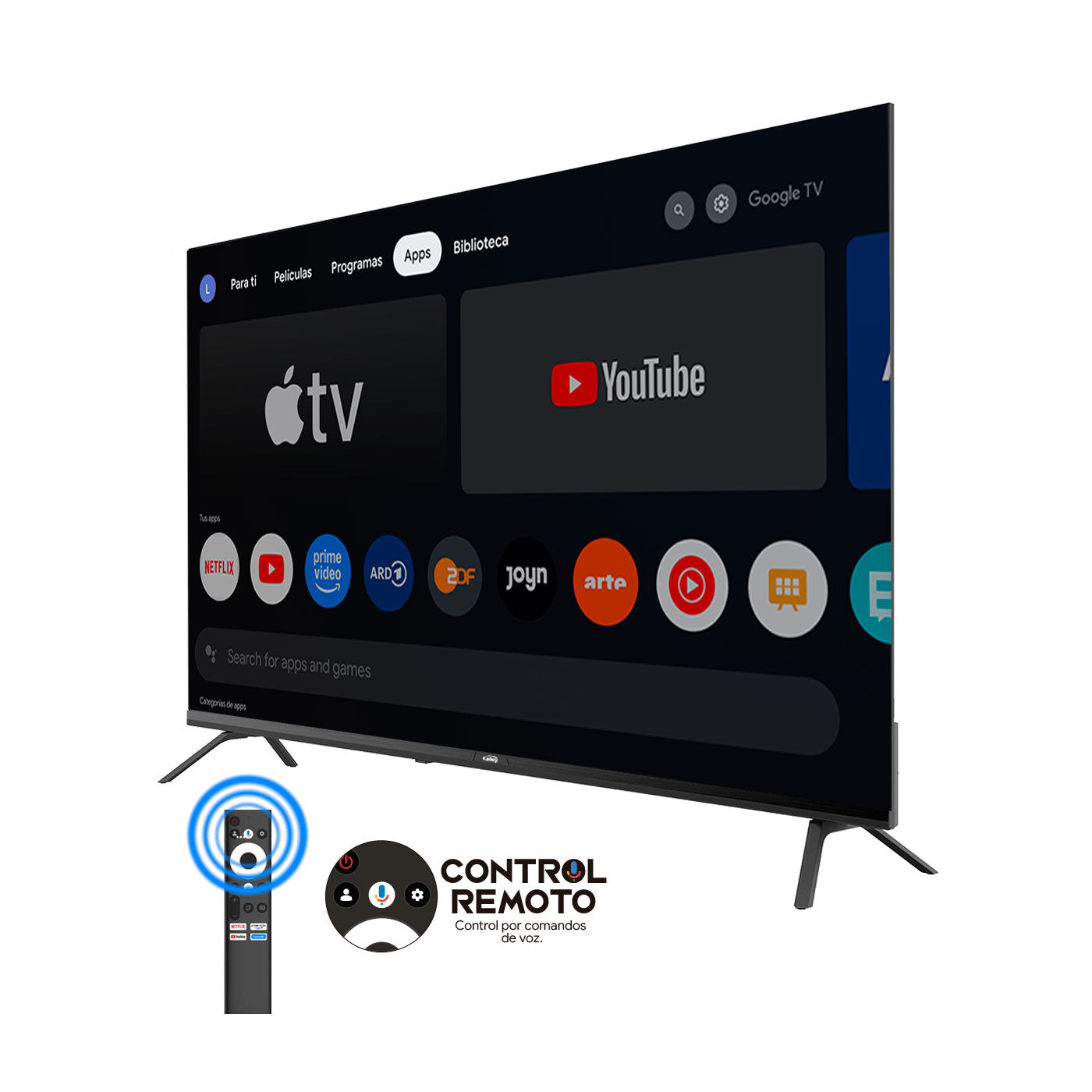 Televisor Kalley 60 Pulgadas, Color Negro, 60G300 4K Uhd Led Smart Tv Google