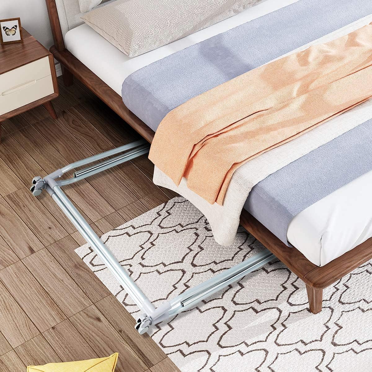 Perchero extensible para ropa, resistente y plegable, con barra para colgar