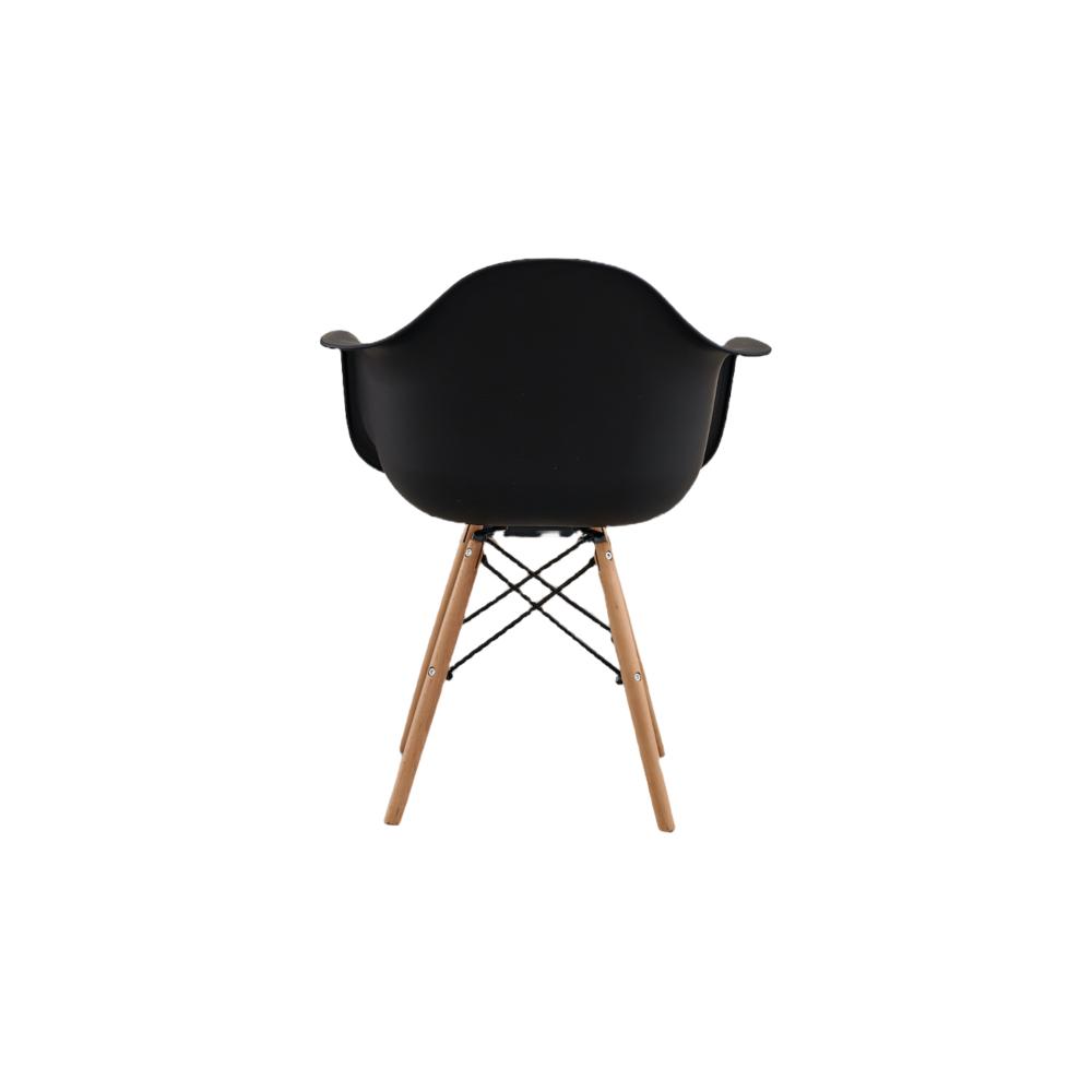 Silla Delia, Color Negro, Con espaldar y patas en Madera X2