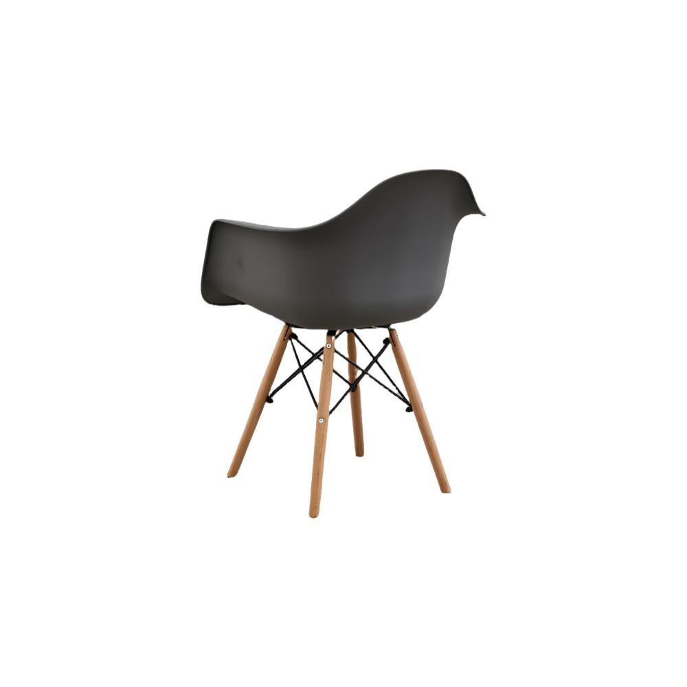 Silla Delia, Color Gris Oscuro, Con espaldar y patas en Madera