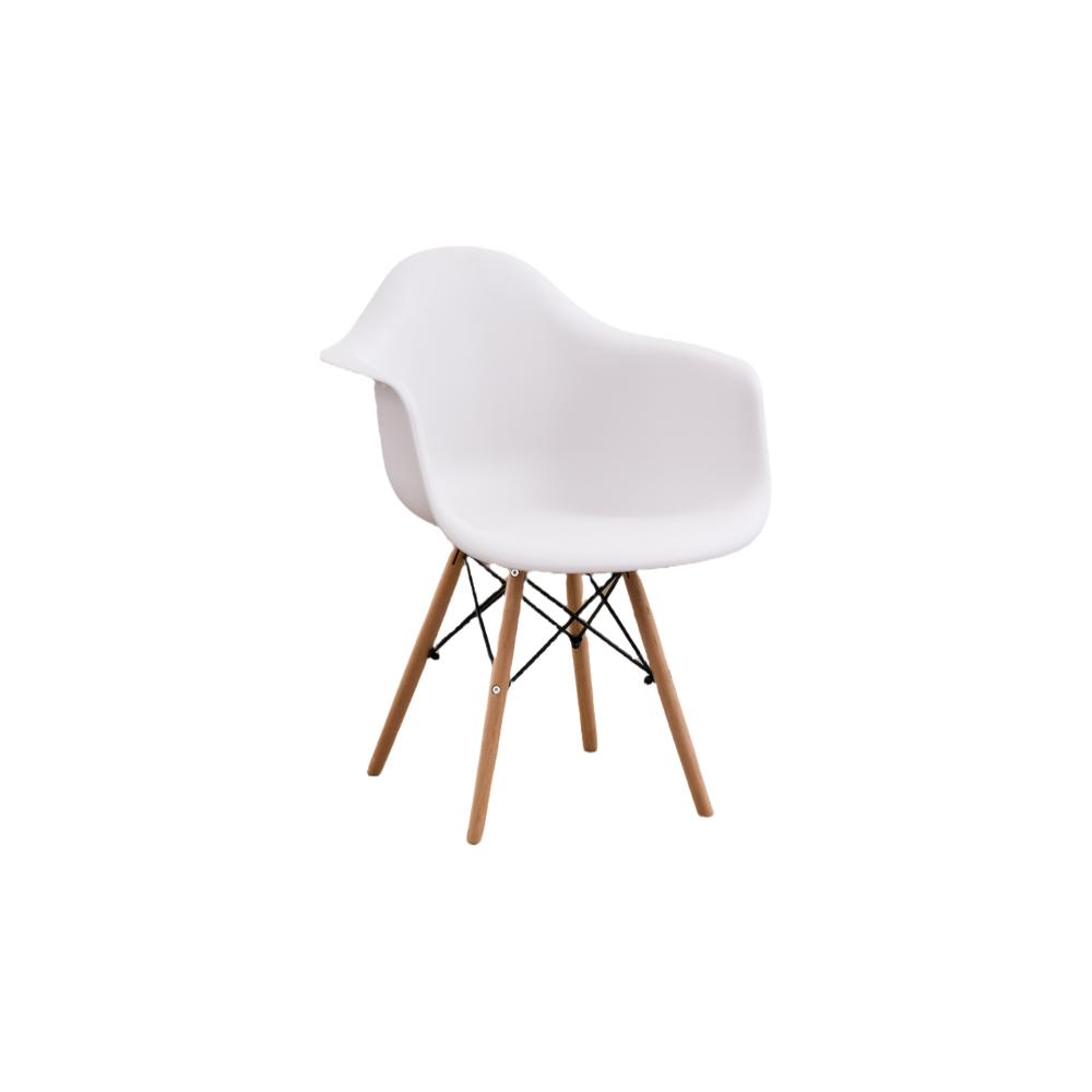 Silla Delia, Color Blanco, Con espaldar y patas en Madera