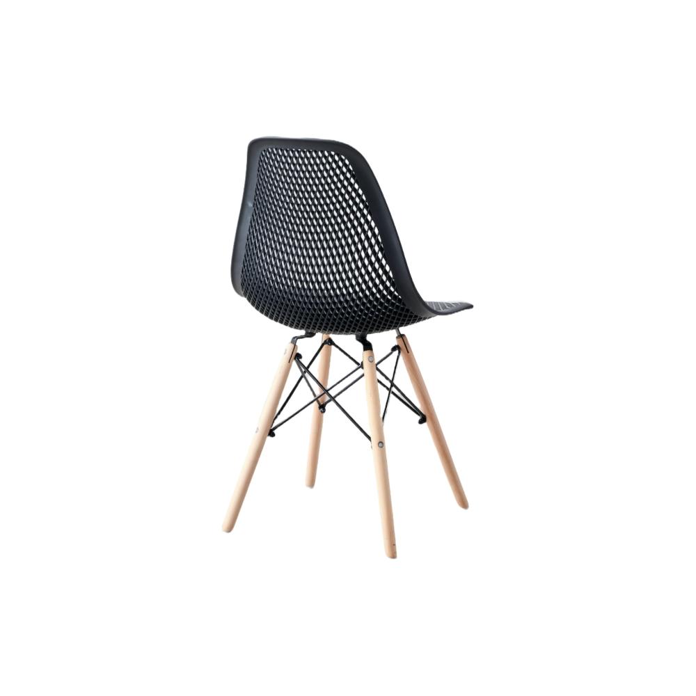 Silla Marcus, Color Negro, Con espaldar y patas en Madera