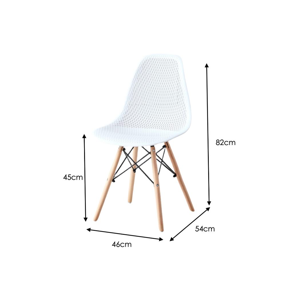 Silla Marcus, Color Blanco, Con espaldar y patas en Madera X2