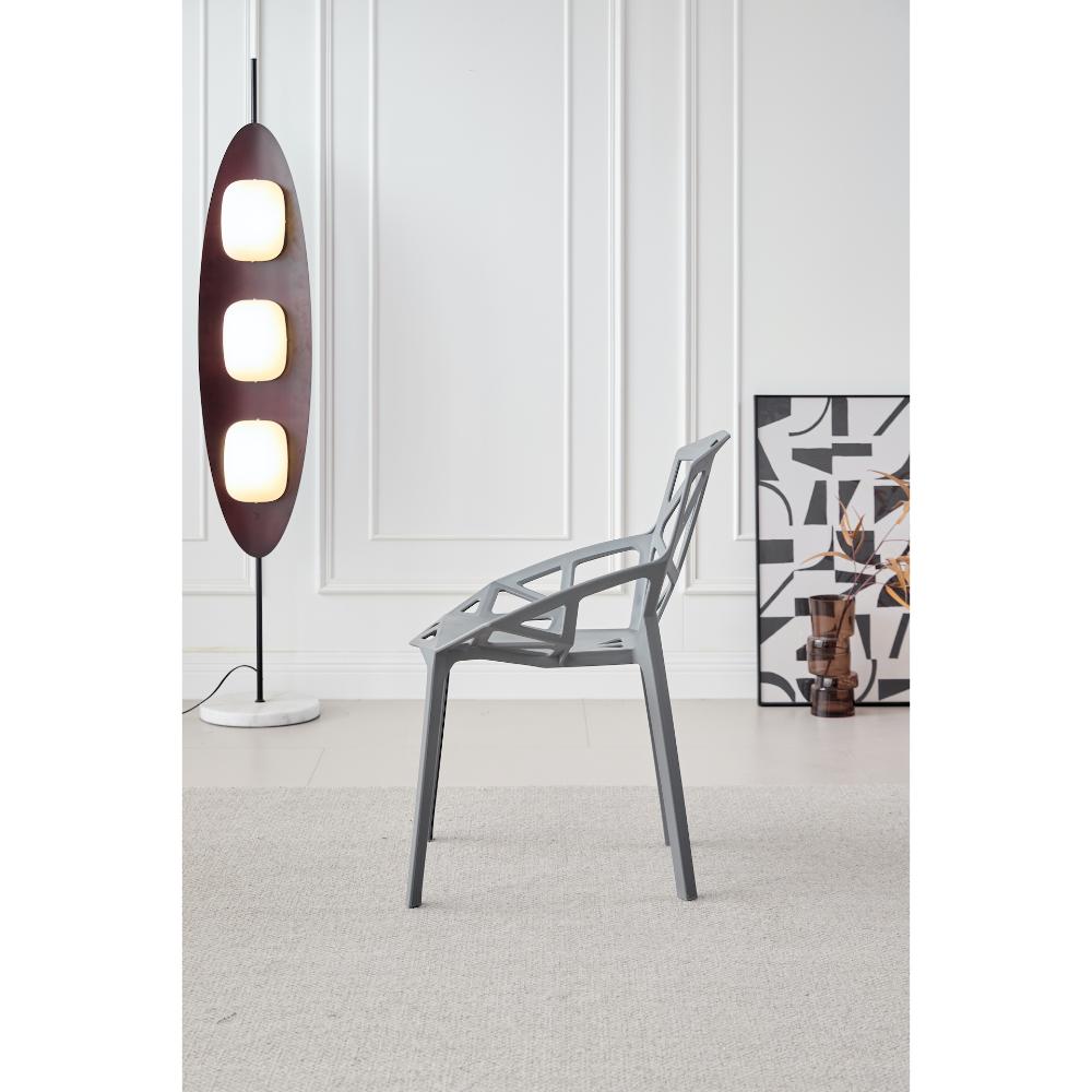 Silla Roxy, Color Gris Oscuro, Con espaldar y diseño Moderno
