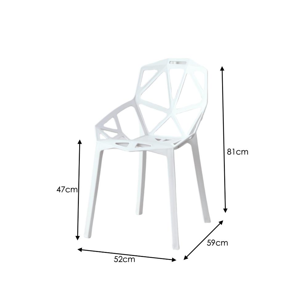 Silla Roxy, Color Blanco, Con espaldar y diseño Moderno X2