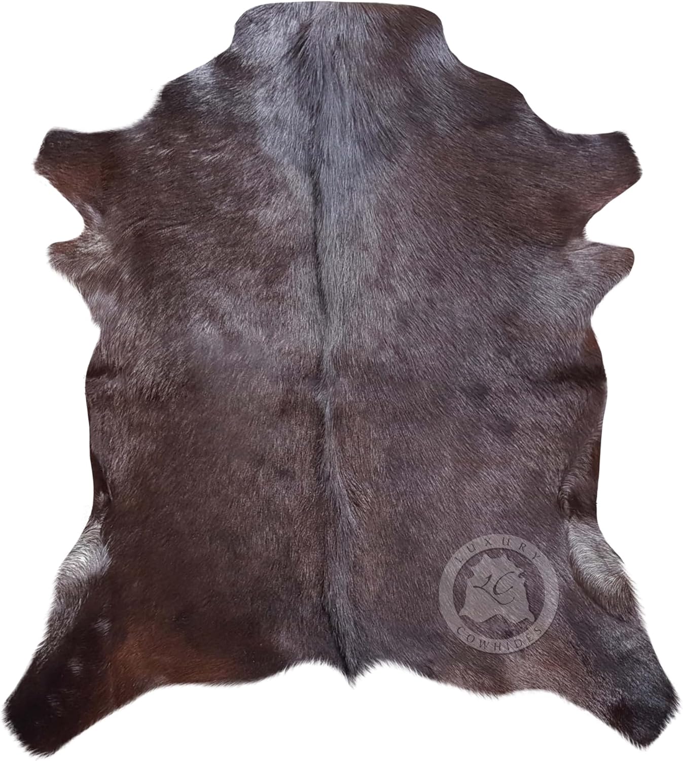 Alfombra de piel de cabra 100% auténtica, piel de cabra natural en tono oscuro,