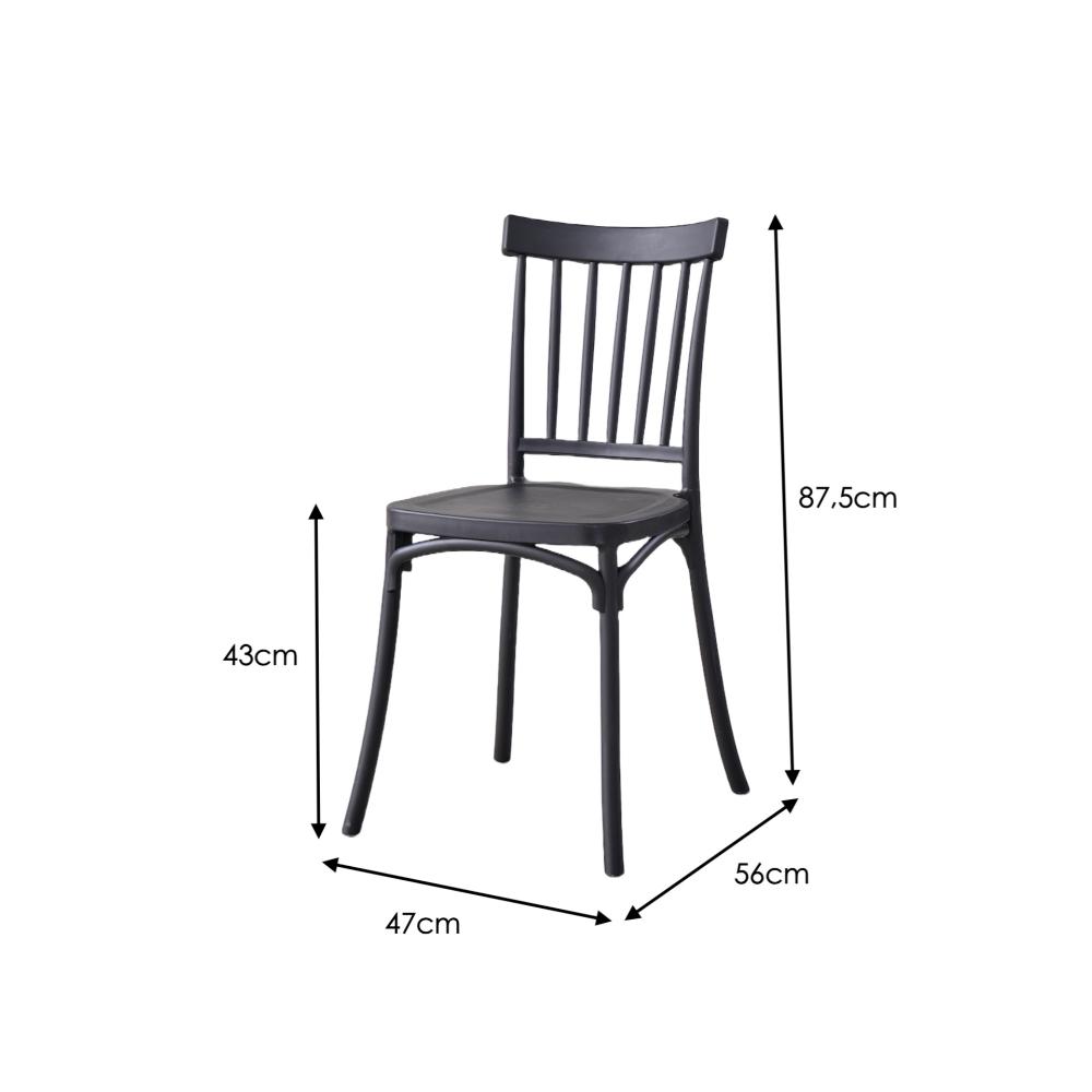Silla Claus, Color Negro, Con espaldar y diseño minimalista X4