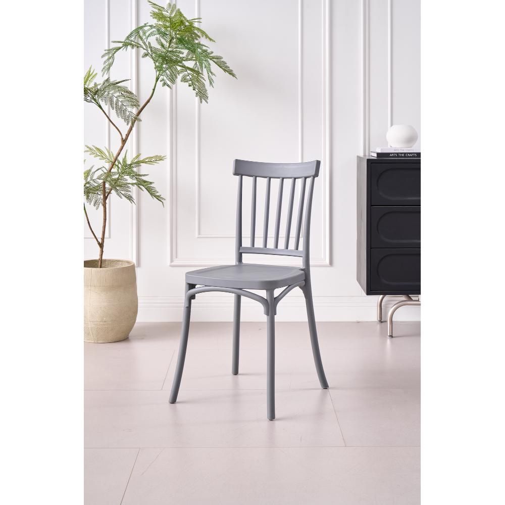 Silla Claus, Color Gris Oscuro, Con espaldar y diseño minimalista X2