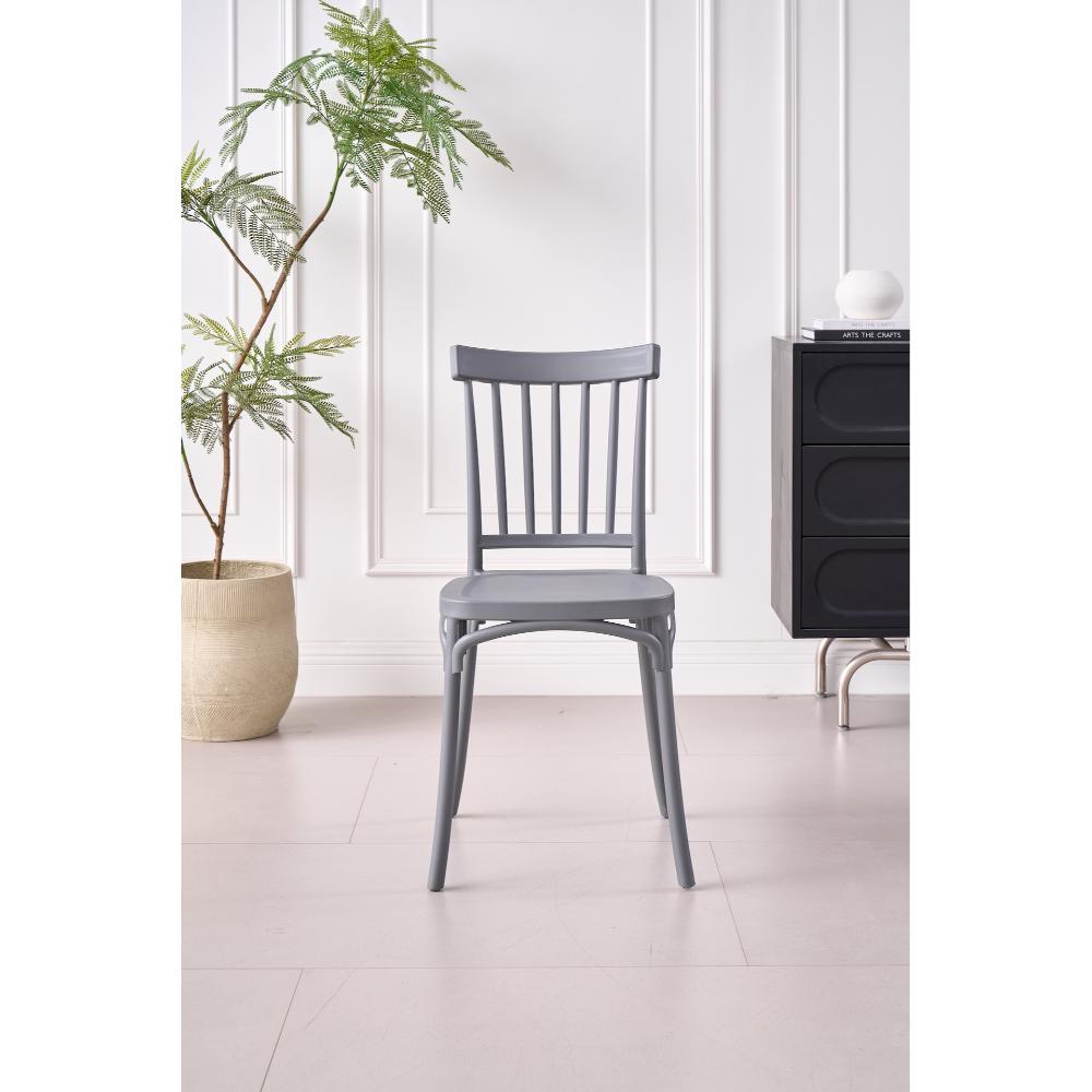 Silla Claus, Color Gris Oscuro, Con espaldar y diseño minimalista X2