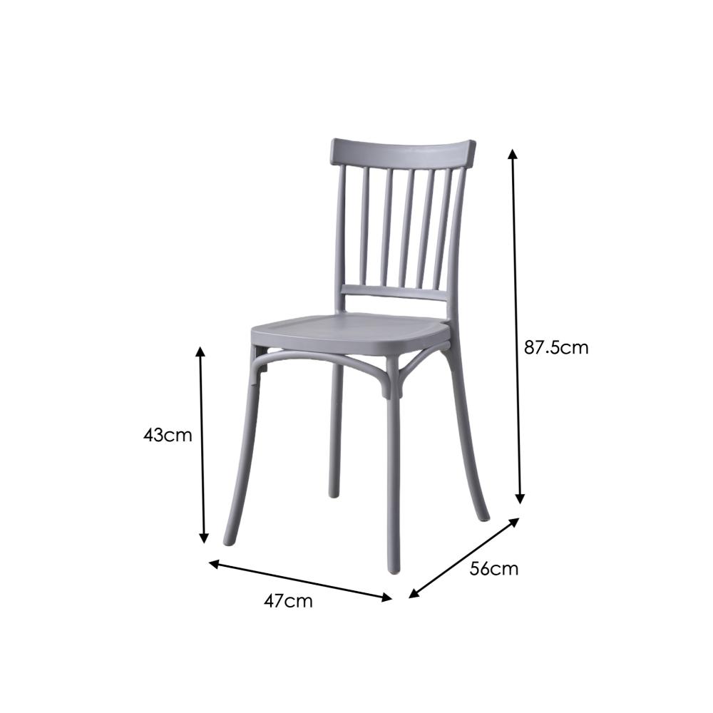 Silla Claus, Color Gris Oscuro, Con espaldar y diseño minimalista X2
