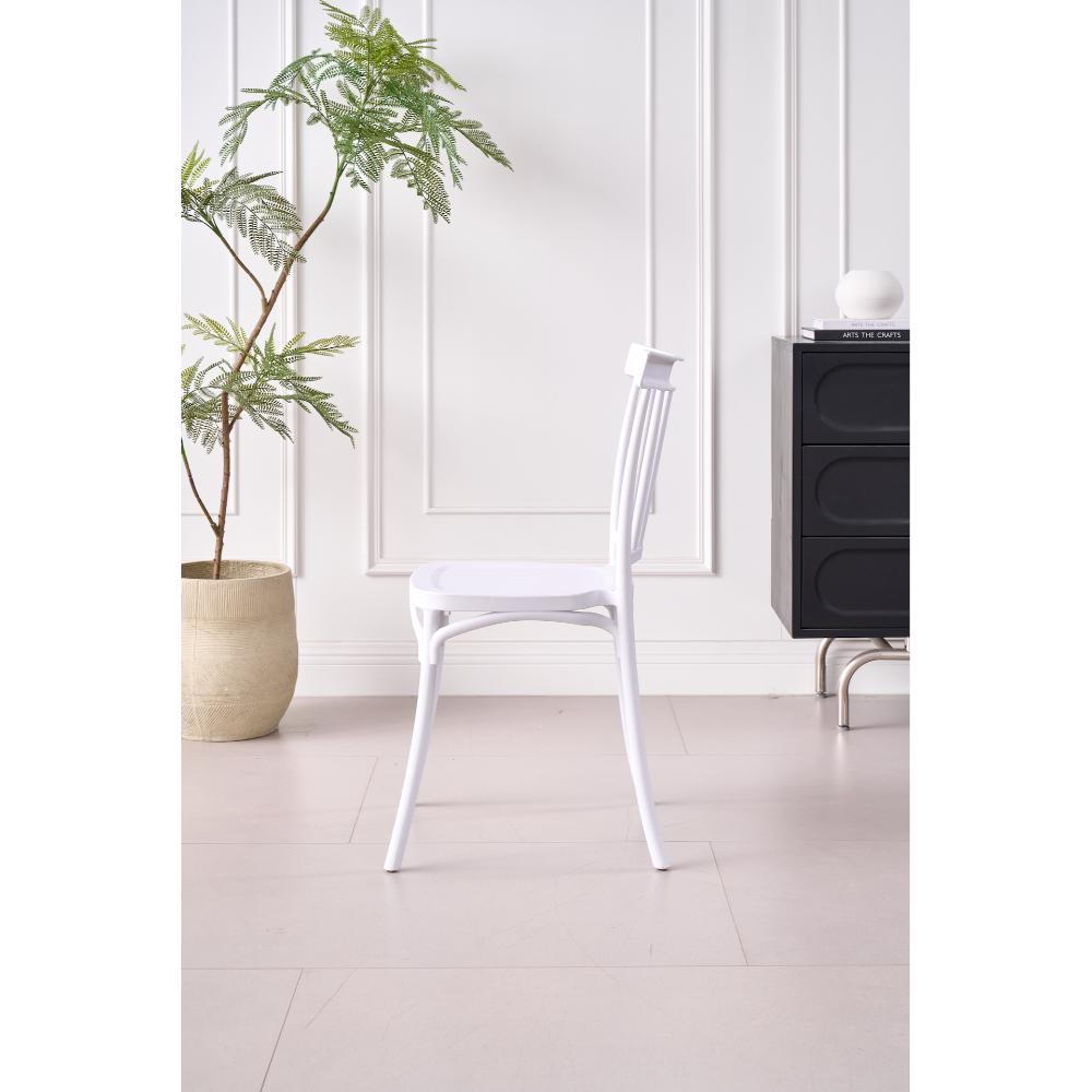 Silla Claus, Color Blanco, Con espaldar y diseño minimalista X2