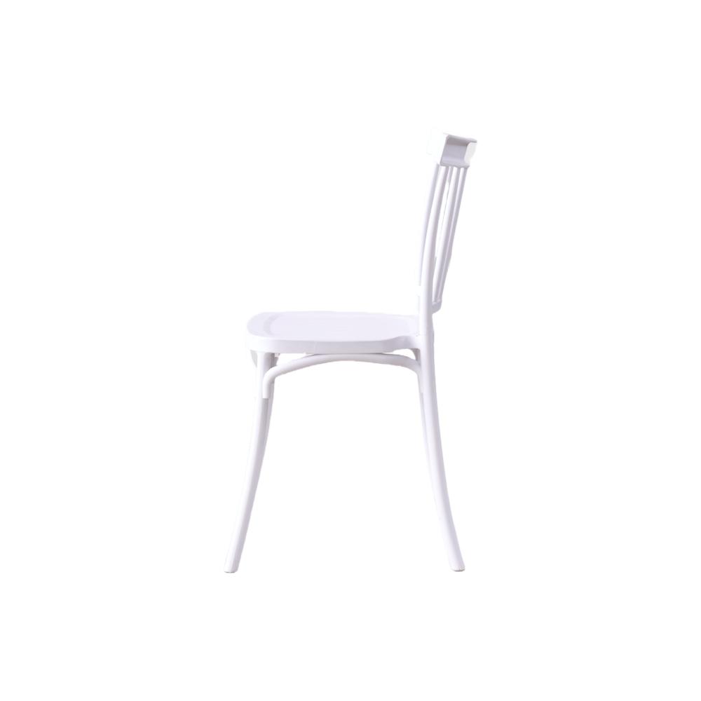 Silla Claus, Color Blanco, Con espaldar y diseño minimalista X2