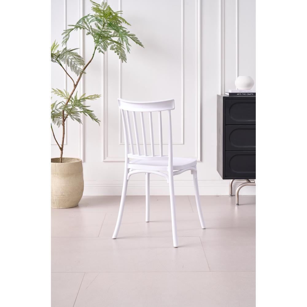 Silla Claus, Color Blanco, Con espaldar y diseño minimalista X2