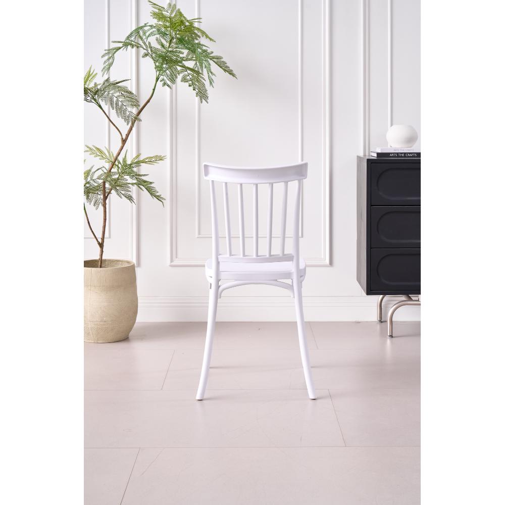 Silla Claus, Color Blanco, Con espaldar y diseño minimalista X2