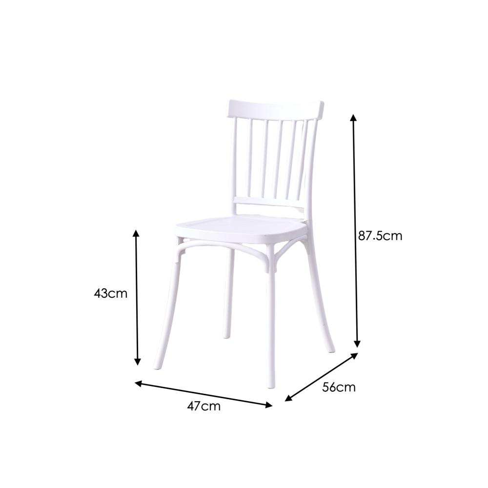 Silla Claus, Color Blanco, Con espaldar y diseño minimalista X2