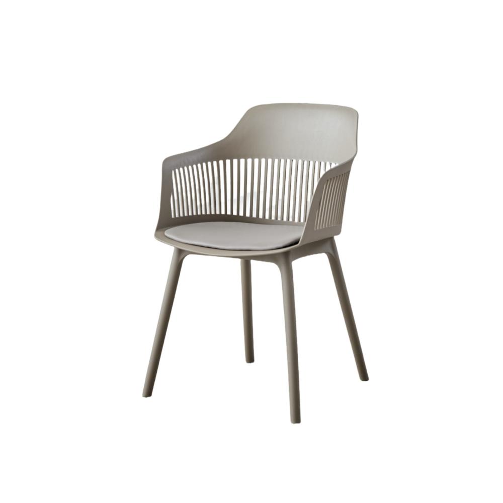 Silla Con Cojin Max, Color Taupe, Con espaldar y cojín