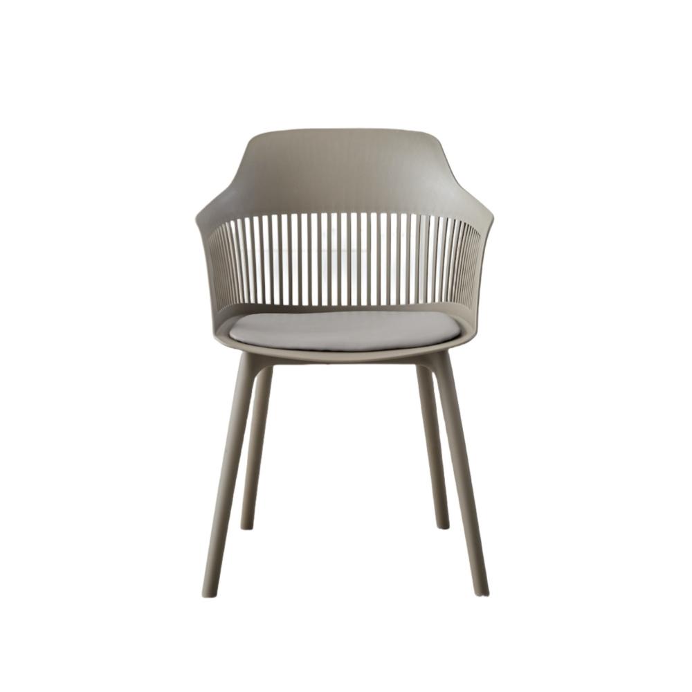 Silla Con Cojin Max, Color Taupe, Con espaldar y cojín