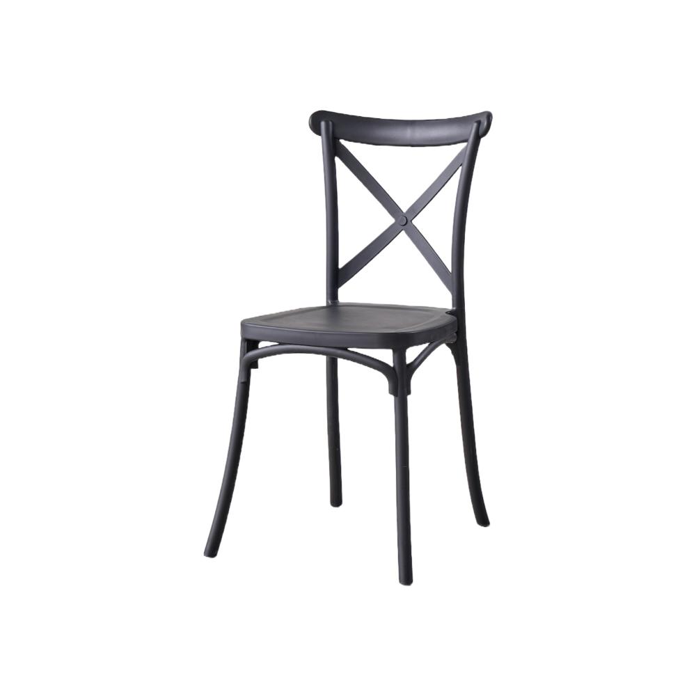 Silla Betany, Color Negro, Con espaldar y diseño minimalista