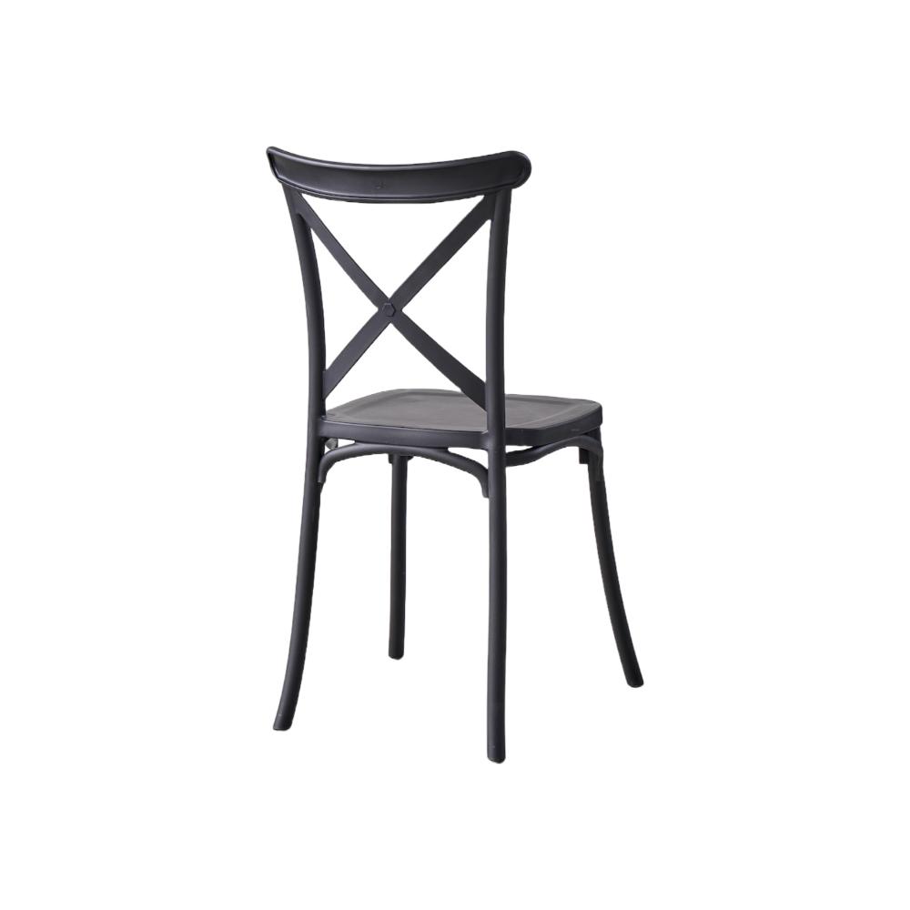 Silla Betany, Color Negro, Con espaldar y diseño minimalista