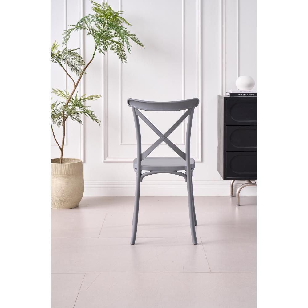 Silla Betany, Color Gris Oscuro, Con espaldar y diseño minimalista X4
