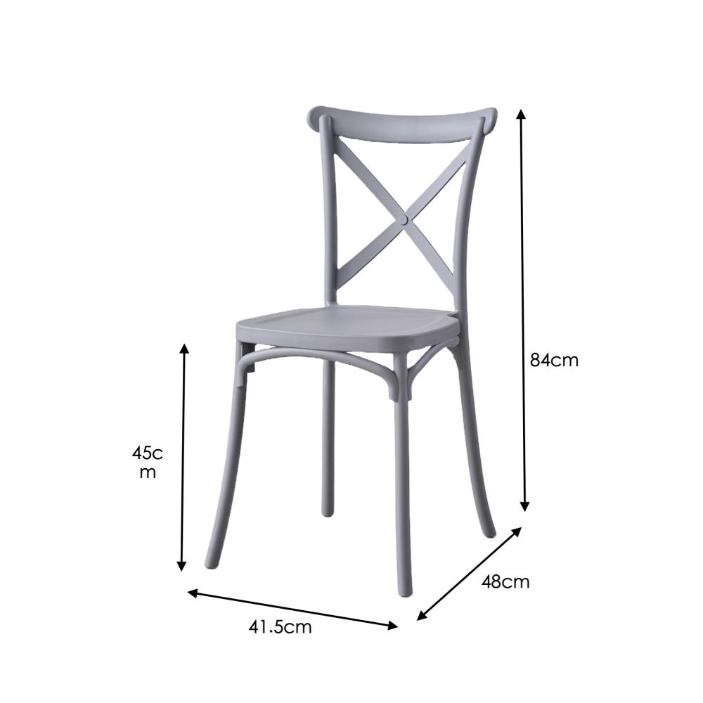 Silla Betany, Color Gris Oscuro, Con espaldar y diseño minimalista X4