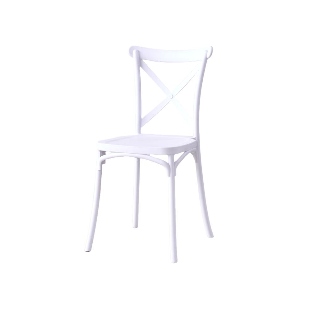 Silla Betany, Color Blanco, Con espaldar y diseño minimalista X4