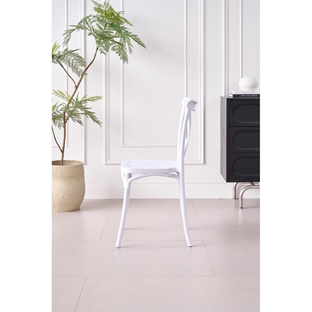 Silla Betany, Color Blanco, Con espaldar y diseño minimalista X4