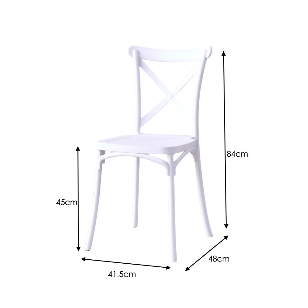 Silla Betany, Color Blanco, Con espaldar y diseño minimalista X4