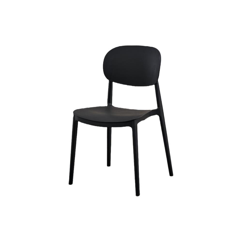 Silla Milan, Color Negro, Con espaldar y diseño Moderno X4