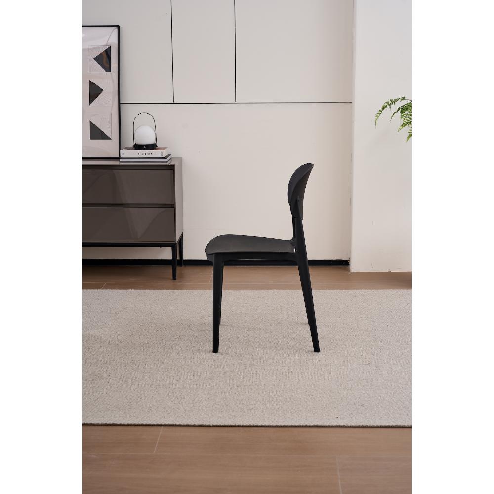 Silla Milan, Color Negro, Con espaldar y diseño Moderno X4
