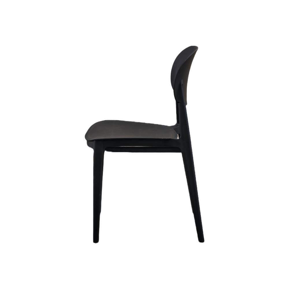 Silla Milan, Color Negro, Con espaldar y diseño Moderno X4