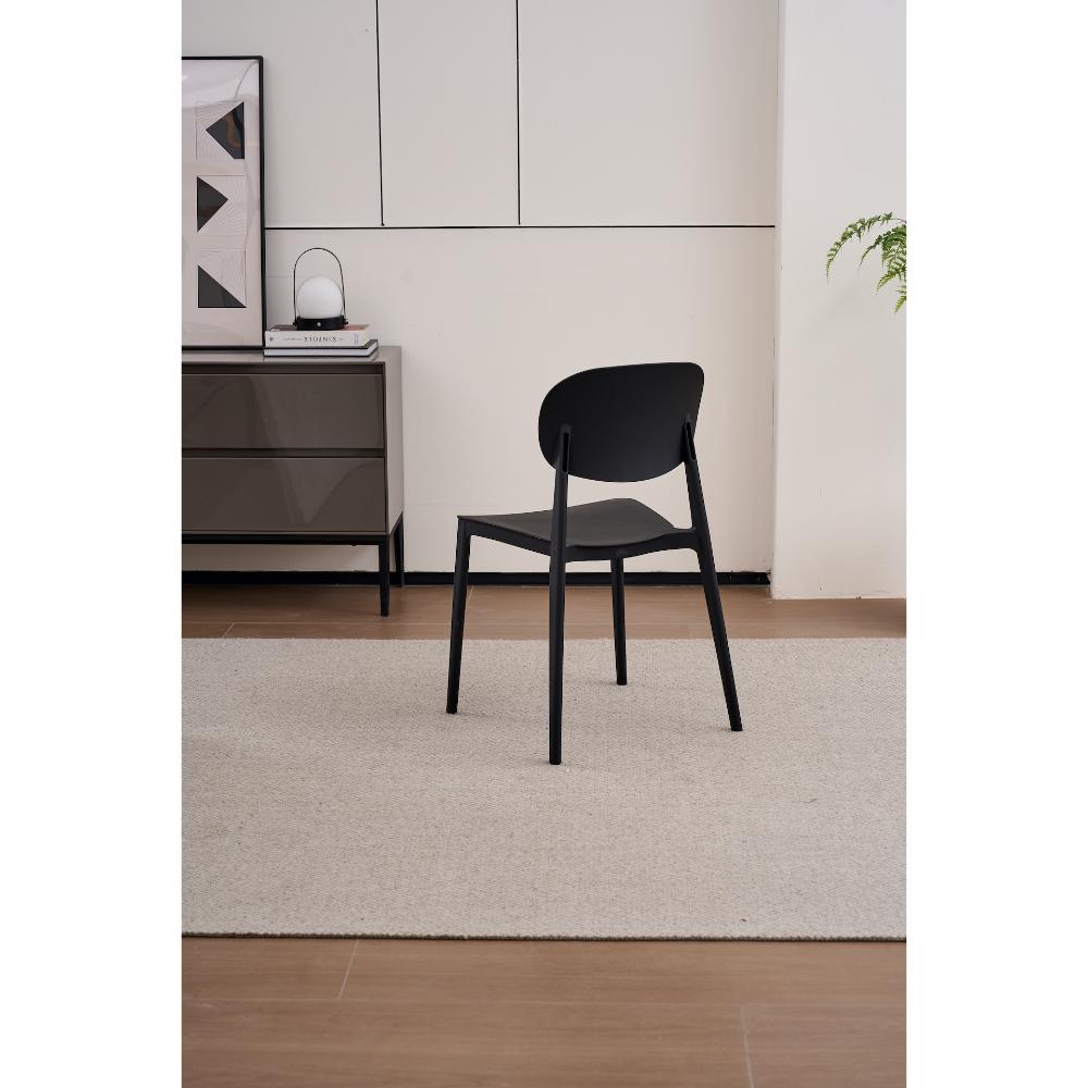 Silla Milan, Color Negro, Con espaldar y diseño Moderno X4