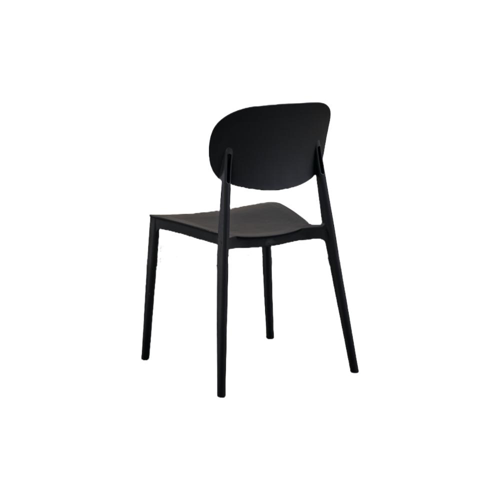 Silla Milan, Color Negro, Con espaldar y diseño Moderno X4