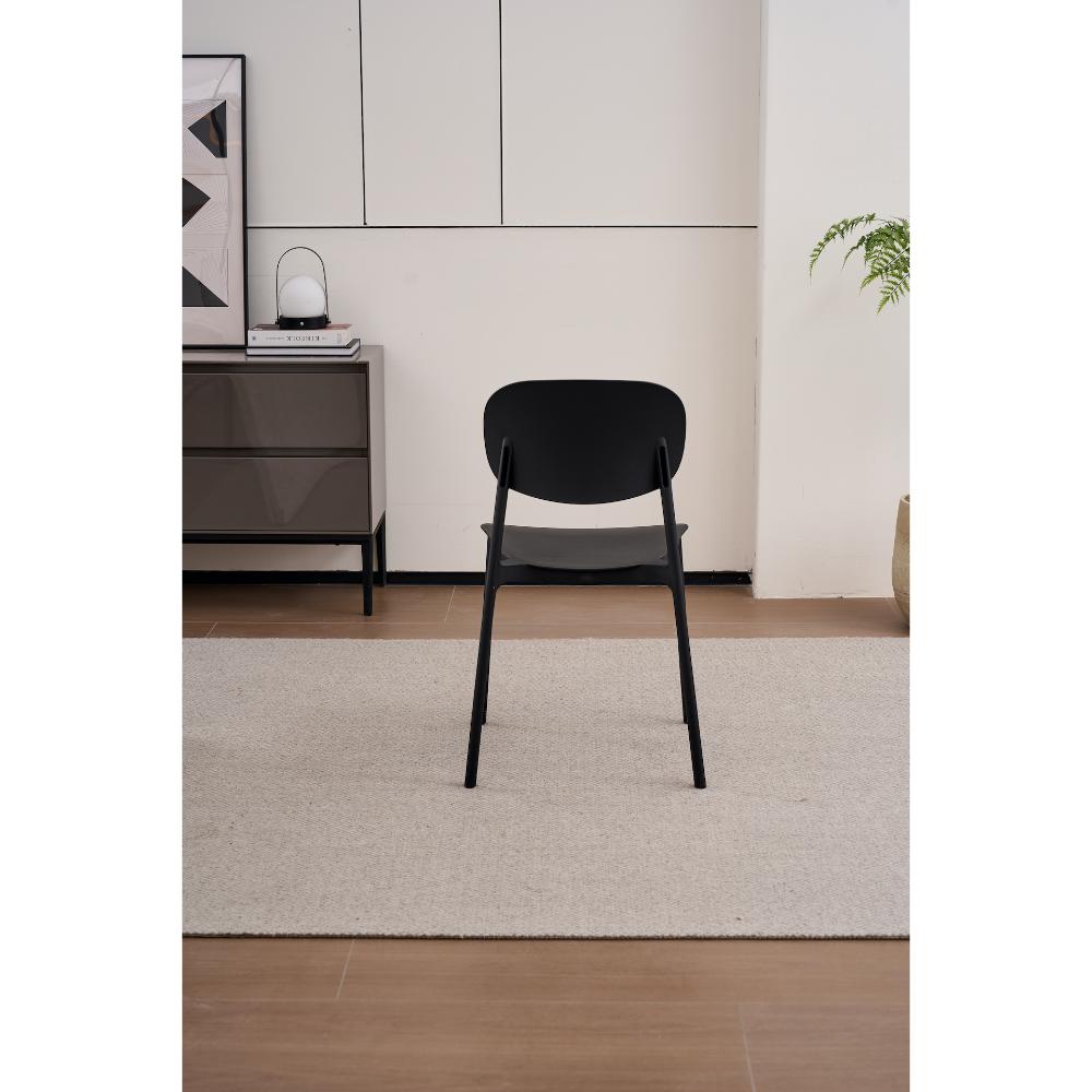 Silla Milan, Color Negro, Con espaldar y diseño Moderno X4