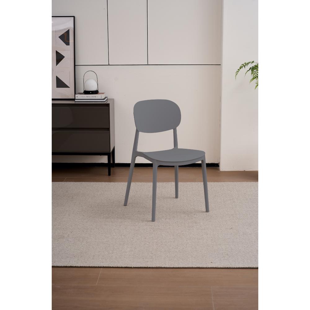 Silla Milan, Color Gris Oscuro, Con espaldar y diseño Moderno X2