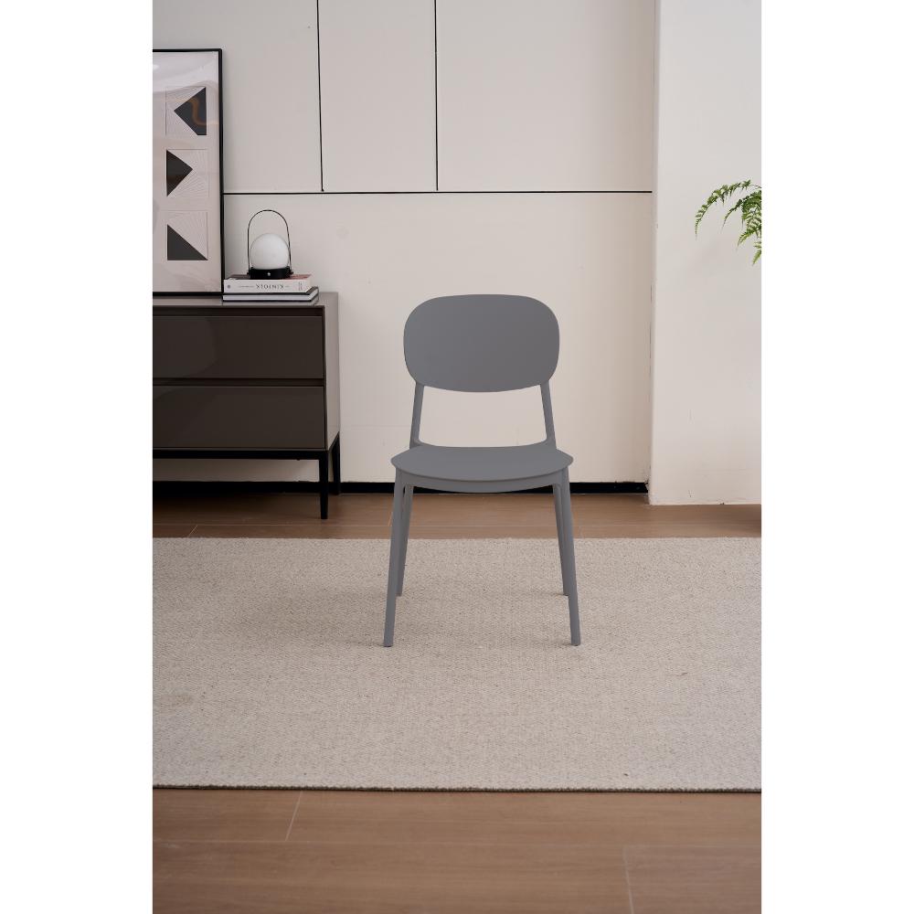 Silla Milan, Color Gris Oscuro, Con espaldar y diseño Moderno X2