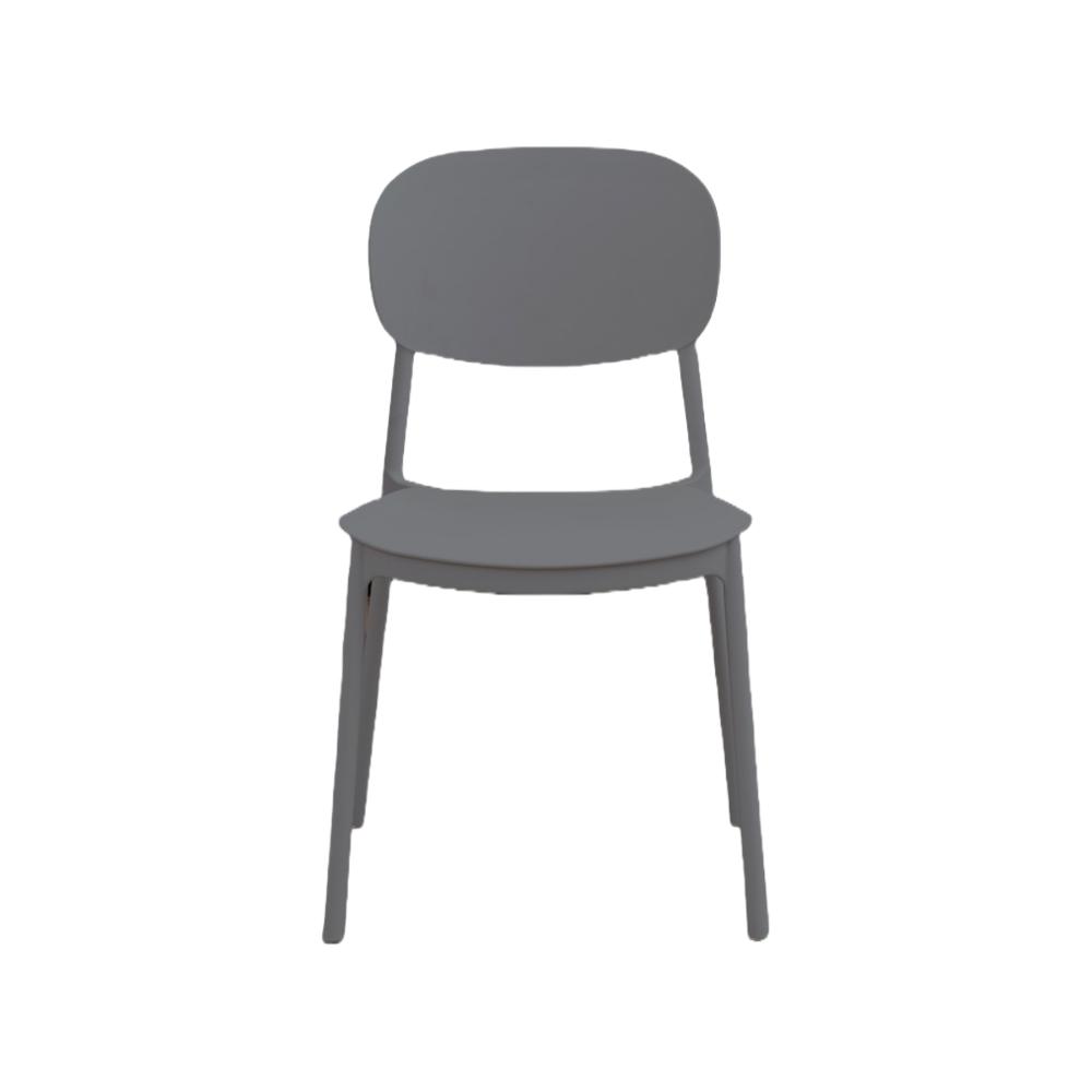 Silla Milan, Color Gris Oscuro, Con espaldar y diseño Moderno X2