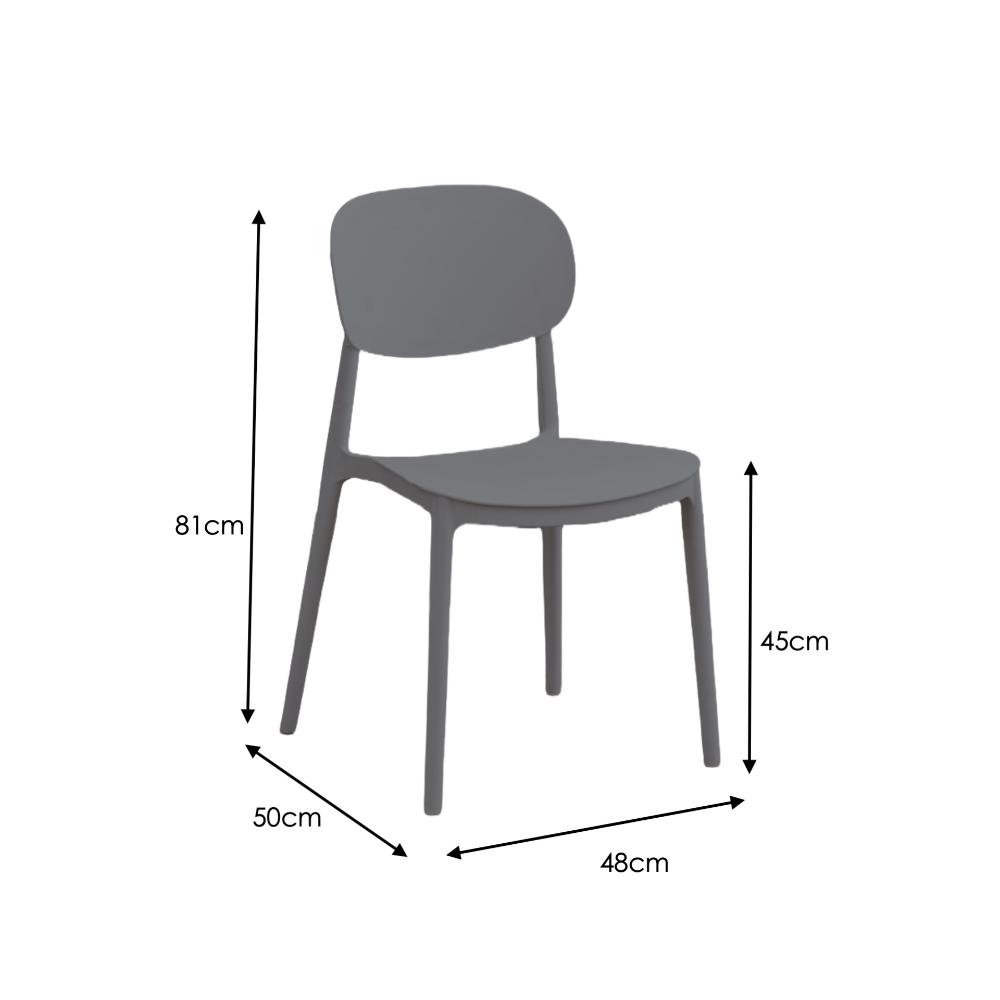 Silla Milan, Color Gris Oscuro, Con espaldar y diseño Moderno X2