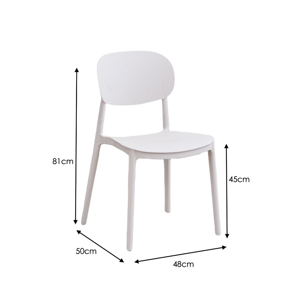 Silla Milan, Color Blanco, Con espaldar y diseño Moderno X4