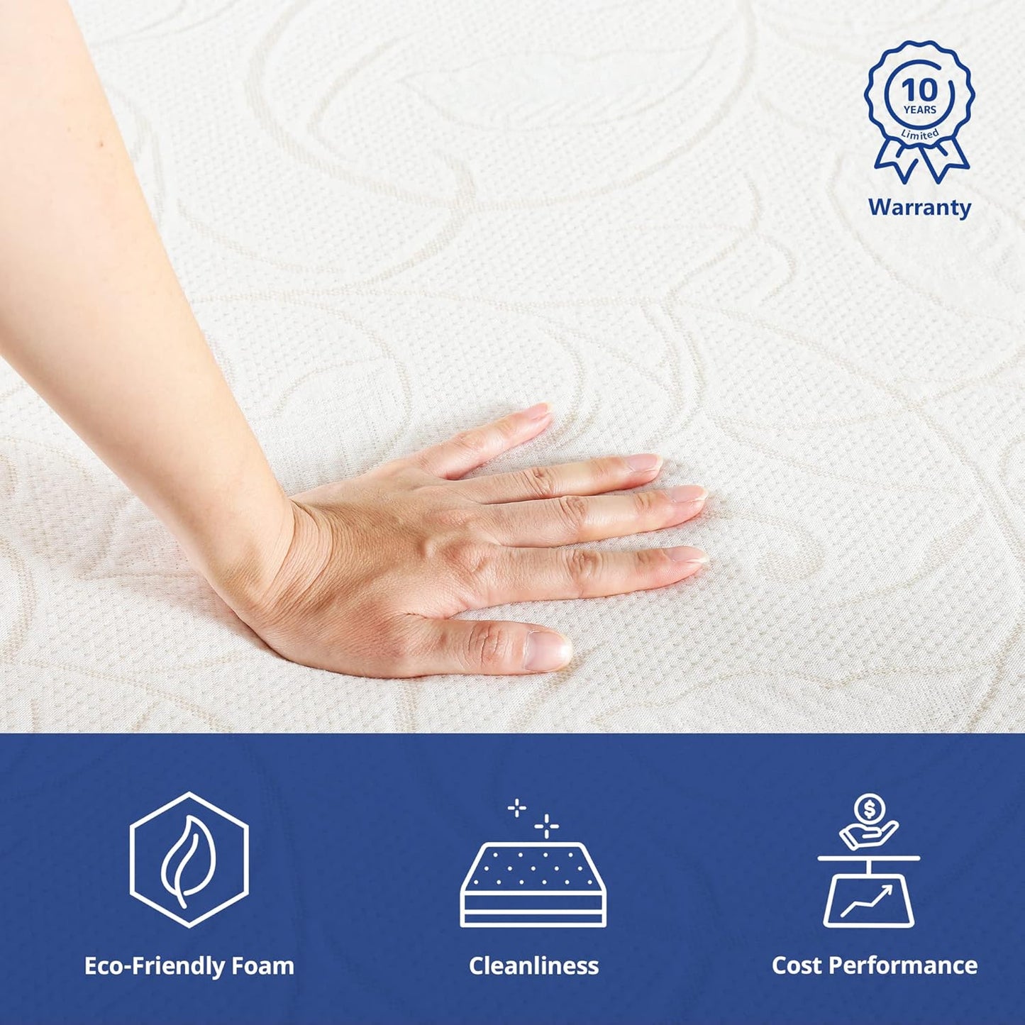 Olee Sleep Colchón de espuma viscoelástica I-Gel Deluxe Comfort de 7 pulgadas,