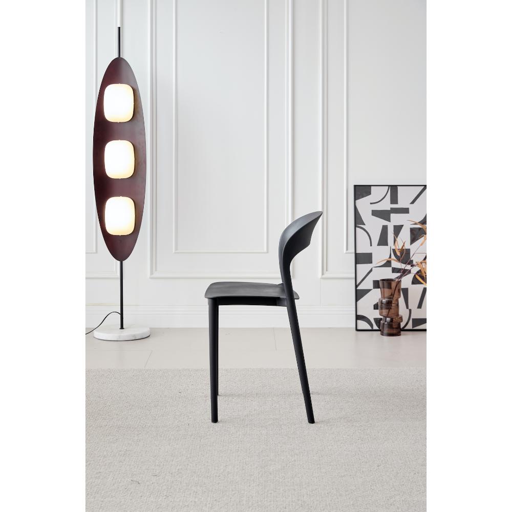 Silla Patrick, Color Negro, Con espaldar y diseño Moderno X4