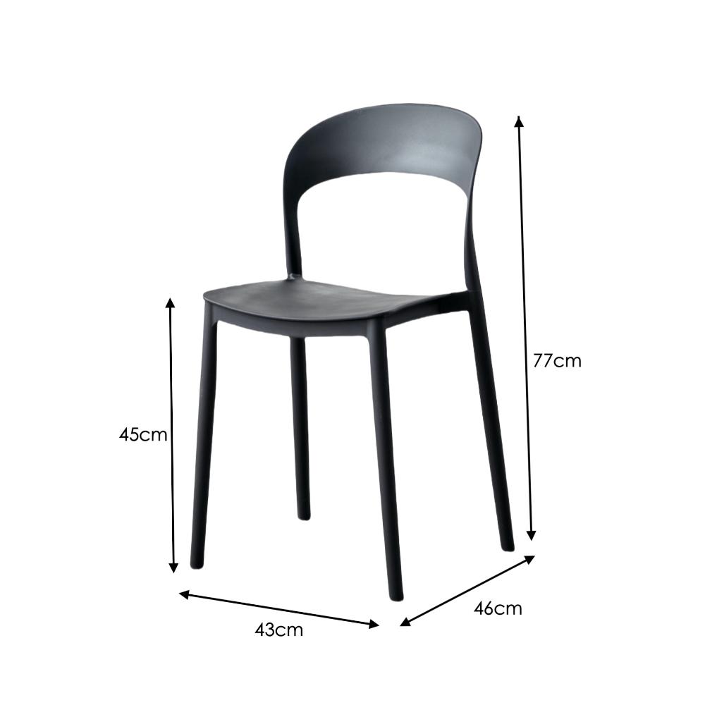 Silla Patrick, Color Negro, Con espaldar y diseño Moderno X4