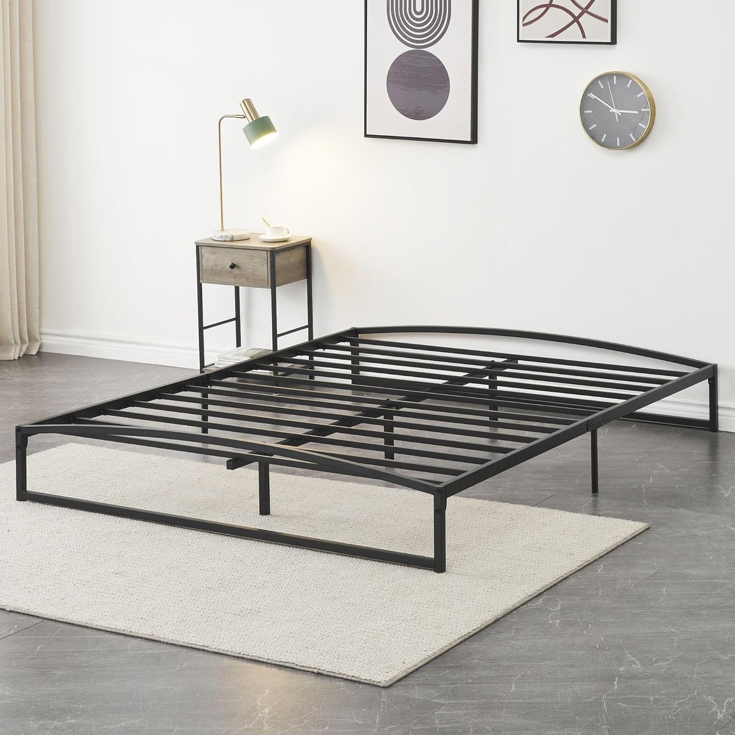 Base de cama de plataforma de metal tamaño Queen de 10 pulgadas con base de