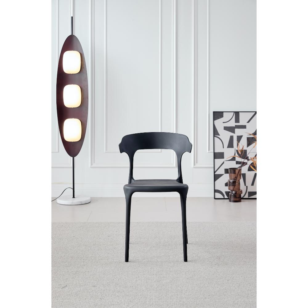 Silla Elena, Color Negro, Con espaldar y diseño Moderno X4
