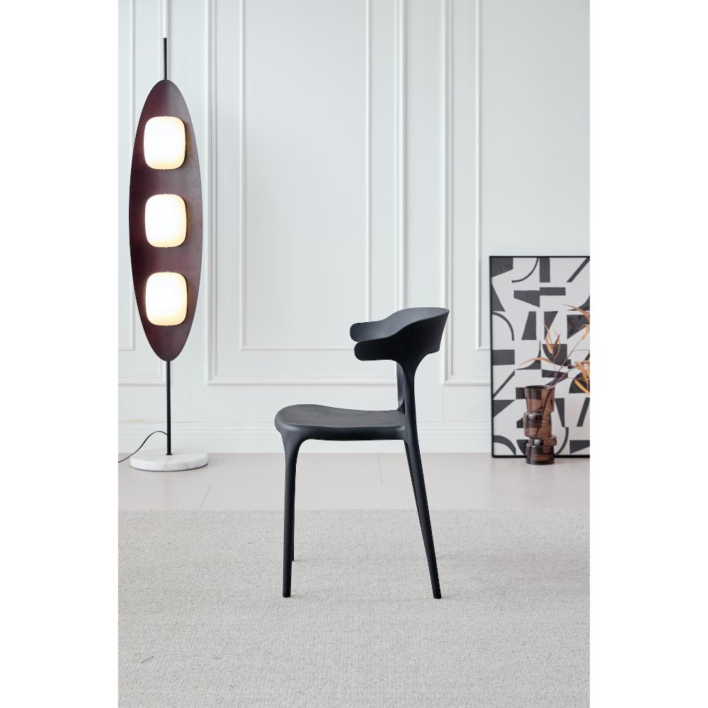 Silla Elena, Color Negro, Con espaldar y diseño Moderno X4